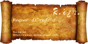 Regner Árpád névjegykártya