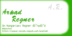 arpad regner business card